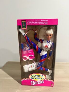 Vintage 1996 Barbie Olympic Gymnast Doll - Red, White & Blue Leotard New in Box